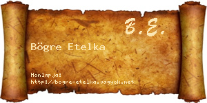 Bögre Etelka névjegykártya